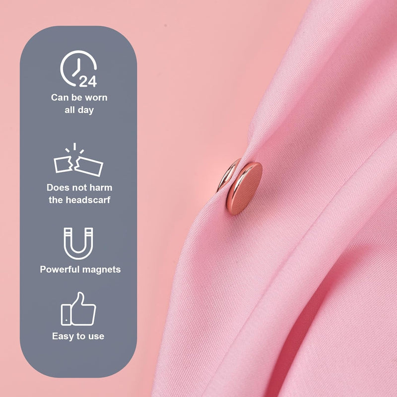 Pack of 8 Hijab Magnetic Pins, 1.4 cm, Versatile Hijab Magnetic Pins, Hijab Magnets, Without Hooks, Strong Magnetic Hijab Pins, Needle-less Brooch for Women, Clothing