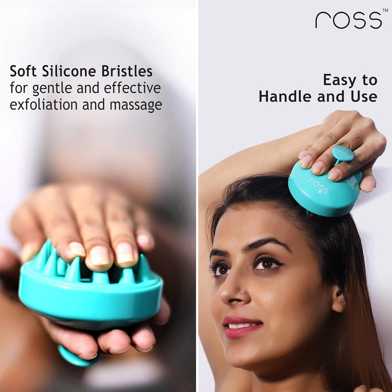 Ross Hair Scalp Massager Shampoo Brush with Soft Silicone Bristles (Black)