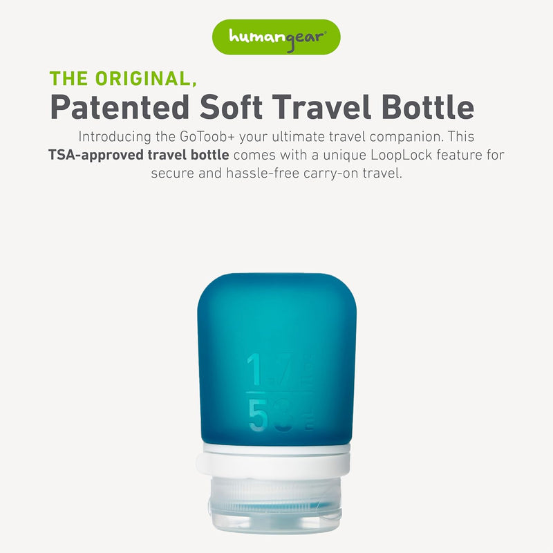 humangear GoToob, Small Parent, Humangear Gotoob+ Silicone Travel Bottle With Locking Cap, Small (1.7oz)