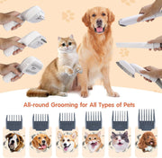 SKY-TOUCH Dog/Cat Hair Vacuum & Grooming Kit, 12 in 1 Shedding Grooming Kit, 2L Large Capacity Low Noise Hair Remover Supplies for Dogs & Cats