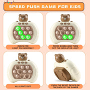 Fast Push Bubble Game, Pop Quick Push Game Pop Light Up Game Toys, Shift Attention, Relieve Anxiety Sensory Toys, Fast Push Handheld Game for 6 7 8 9 Year Old Kids Boys & Girls Birthday Gifts(Bears) - Little Bear