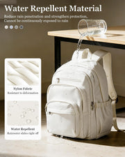 WEPOET Backpack Women Men School Backpack Large with Many Compartments Waterproof Backpack Lightweight for School Backpack Teenager Daypacks Backpack for Boys Girls, A2-beige, Rucksack Backpacks