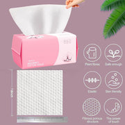 Hsxfl Disposable Face Towel 100 Count for Washing Soft Cotton Dry Wipes Facial Cloths Towelettes for Washing and Drying, Facial Tissue for Cleansing, Skincare and Makeup Remover