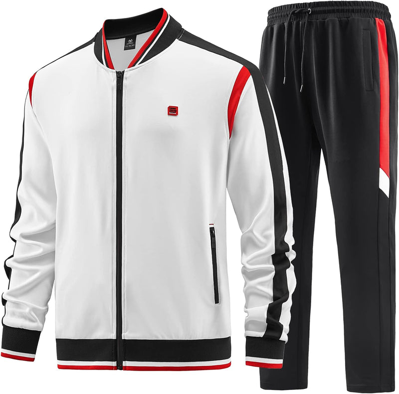 Men's Casual Tracksuits Long Sleeve Jogging Suits Sweatsuit Sets Track Jackets and Pants 2 Piece Outfit, Jw-140, M