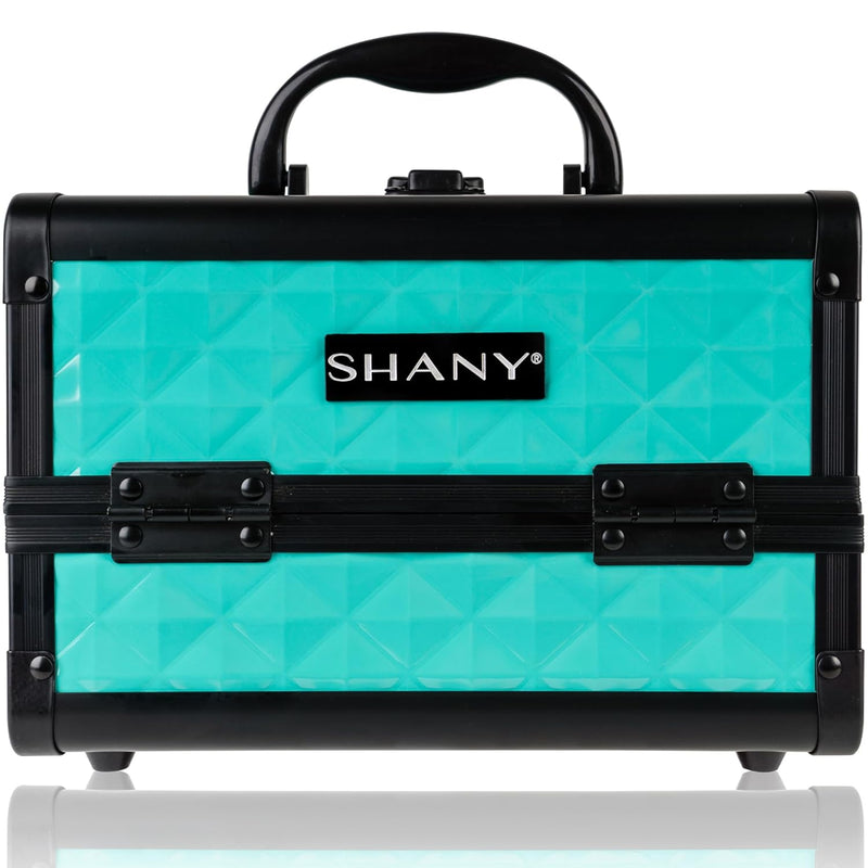 SHANY Mini Makeup Train Case With Mirror - Turquoise