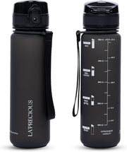Water Bottle for Kids & Adults,500ML, 350ML -USA Tritan Material, Non-Toxic BPA Free, Fast Flow, Flip Top Leak Proof Lid. (RED Spirit, 500ML) - Midnight Black