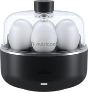 Nutricook Egg Cooker, 7 Eggs Capacity,Egg Cooker for Boiled, Poached, Scrambled Eggs & Omelettes, Buzzer Indicator, Precision Cooking, Includes accessories, EC207ME-K,Black, 2-Year Limited Warranty - black