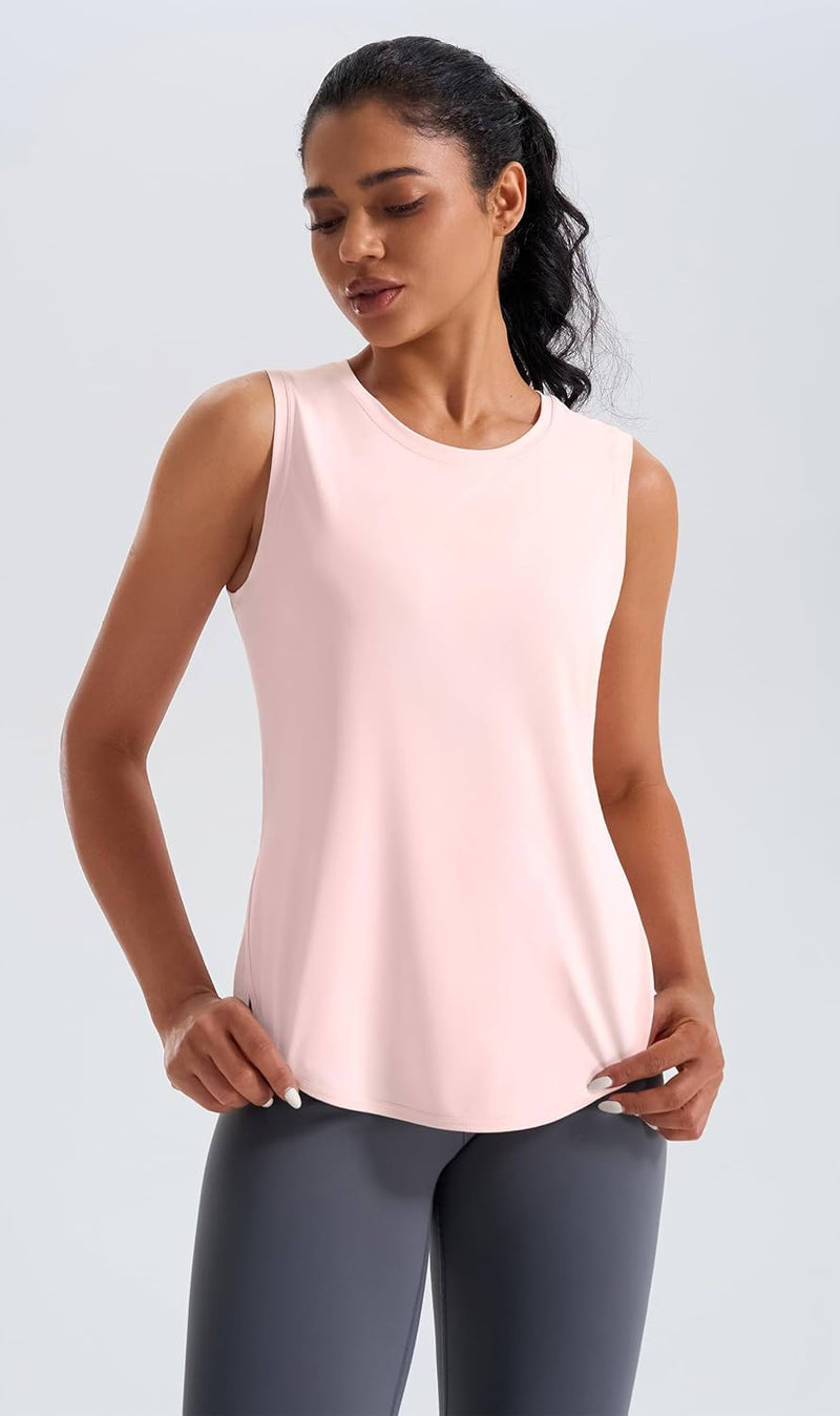 JOYSPELS Ice Silk Workout Tank Tops for Women Cool-Dry Sleeveless Loose Fit Yoga Shirts Athletic