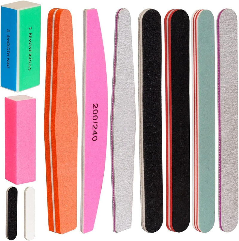 Kaiderine Nail File and Buffer, Professional Manicure Tools Kit.Natural Manicure Pedicure Kit Polisher Washable Buffering/Sanding Nails Filer Buffing, Nails Polish Smooth Polishing Set