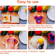 24-Piece Lunch Sandwich Cutter Set, Heart & Square Sandwich Shaper, DIY Vegetable & Fruit Shapes, Mini Cookie Cutters & Food Decorating Tools for Lunchboxes and Bento Containers