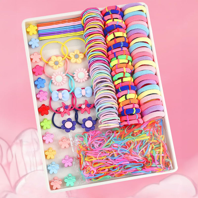 Idrese 1110 Pcs Hair Accessories Gift Box for Girls,Elastic Hair Ties,Big Bows Decorative Spring Hair Clip,Colorful Cute Hairband Sets with Box for Girls,and Women