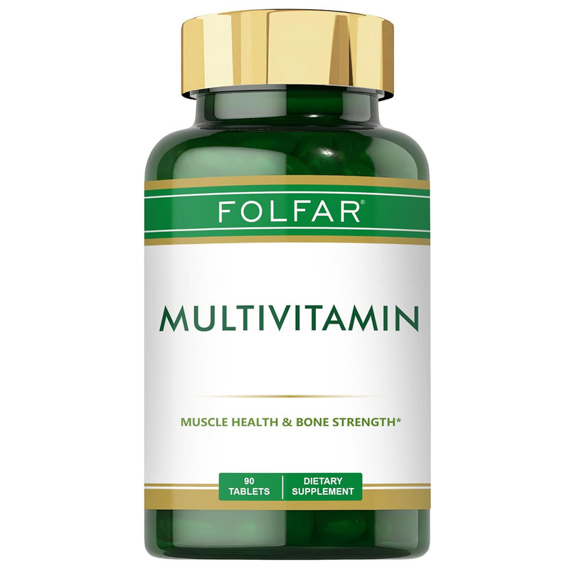 Folfar Multivitamin 90 Tablets â€“ Multivitamin with A, C, D, E, K,Iron, Calcium, Magnesium,Zinc, & Iodine |Support Immunity, Energy, Bone & Overall health | Non-GMO
