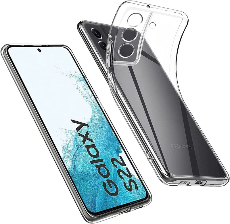 Zubitech Samsung Galaxy S22 Clear Case Soft Flexible Silicone TPU Shockproof Transparent Rubber Back Cover Compatible for Samsung Galaxy S22