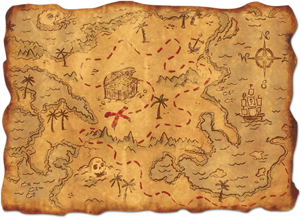 Plastic Treasure Map Party Accessory (1 count) (1/Pkg)
