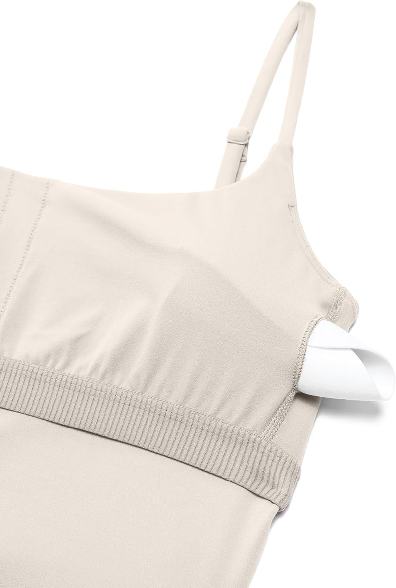 CRZ YOGA Butterlift Womens Scoop Neck Longline Sports Bra - U Back Adjustable Straps Workout Crop Tank Top with Built in Bra