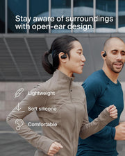 Belkin SoundForm ClearFit Open-Ear Wireless Earbuds, Lightweight Sport Earphones, Bluetooth Earbuds w/Long-Lasting Comfort, IPX5 Waterproof Earbuds for iPhone, Hiking, Biking, Running, & More - Black - Black