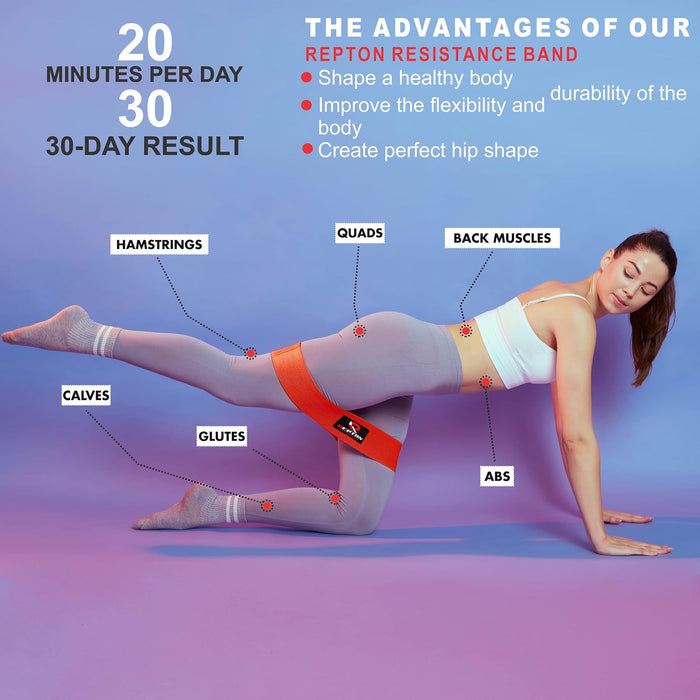 3 Sets Resistance Bands | Glutes, Hips and Legs Exercise Band | Ideal for Home Gym Fitness, Yoga, Pilates & Workout | Women and Men Non-Slip Booty Band | Physio Resistant Loop