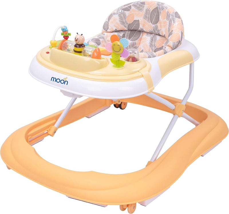 The Moon Brand Chase Walker- 6 Months To 18 Months-Removable Music Box- Well Padded Seat-Strong Metal Frame- Plastic Body-Removable Music Tray-Wider Base Design-Height Adjustment-Peach - Peach