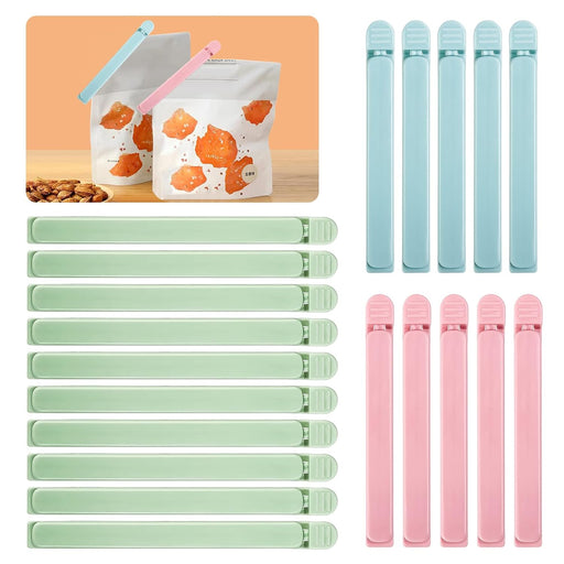20 Pcs Food Clips, Plastic Food Bag Sealing Clips Anti-Oxidation Food Clips Bag Clips for Food Storage, Kitchen, Travel, Camping (6.1 inch and 4.7 inch)