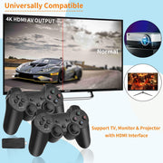Wireless Retro Game Console, Plug & Play Video TV Game Stick With 10000+ Games Built-in, 9 Emulators, 4K HDMI Output for TV with Dual 2.4G Wireless Controllers video game