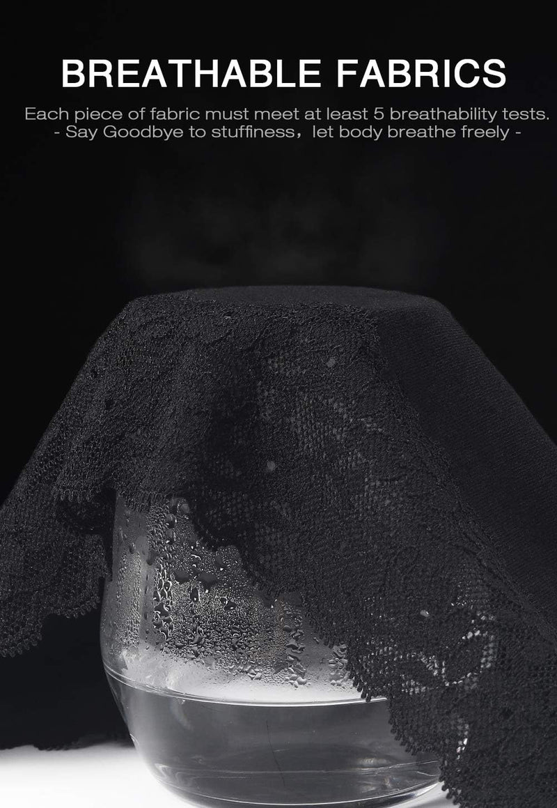 GNEPH Womens Underwear Cotton Panties for Women Underpants Briefs Hipster Lace Bikini 5 Pack