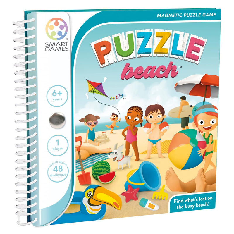 SmartGames Smart Games - Puzzle Beach, Magnetic Puzzle Game with 48 Challenges, 6+ Years