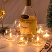Lamorgift Clear Votive Candle Holders Set of 12 - Mercury Glass Votives Candle Holder - Tealight Candle Holder for Home Decor and Weddings/Parties Table Centerpieces