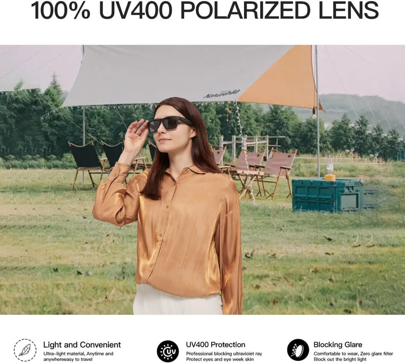 OhO sunshine OhO Bluetooth Sunglasses,Voice Control and Open Ear Style Smart Glasses Listen Music and Calls with Volume UP and Down,Bluetooth 5.0 Audio Glasses and IP44 Waterproof, unisex-adult