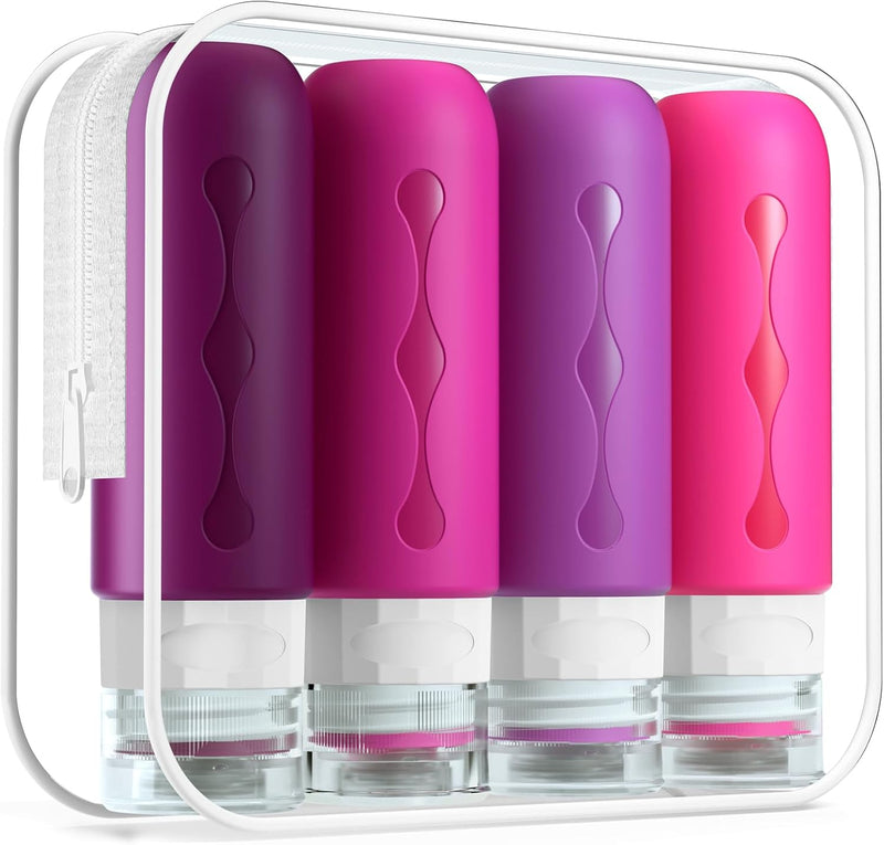 Gemice Bottles for Toiletries Tsa Approved Travel Size Containers BPA Free Leak Proof Refillable Liquid Travel Accessories for Cometic Shampoo and Lotion Soap
