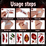 4 PCS Halloween Butcher Costume Set for Men, Adults and Teenagers Bloody Apron, Knife Headband and Sticker, Scary Halloween Costumes, Horror Chef Cosplay Outfit