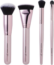 E.L.F. Professional Set Of 12 Brushes, Vegan MakEUp Tools, For Expert Blending, Contouring & Highlighting - Black 4 Count (Pack of 1)