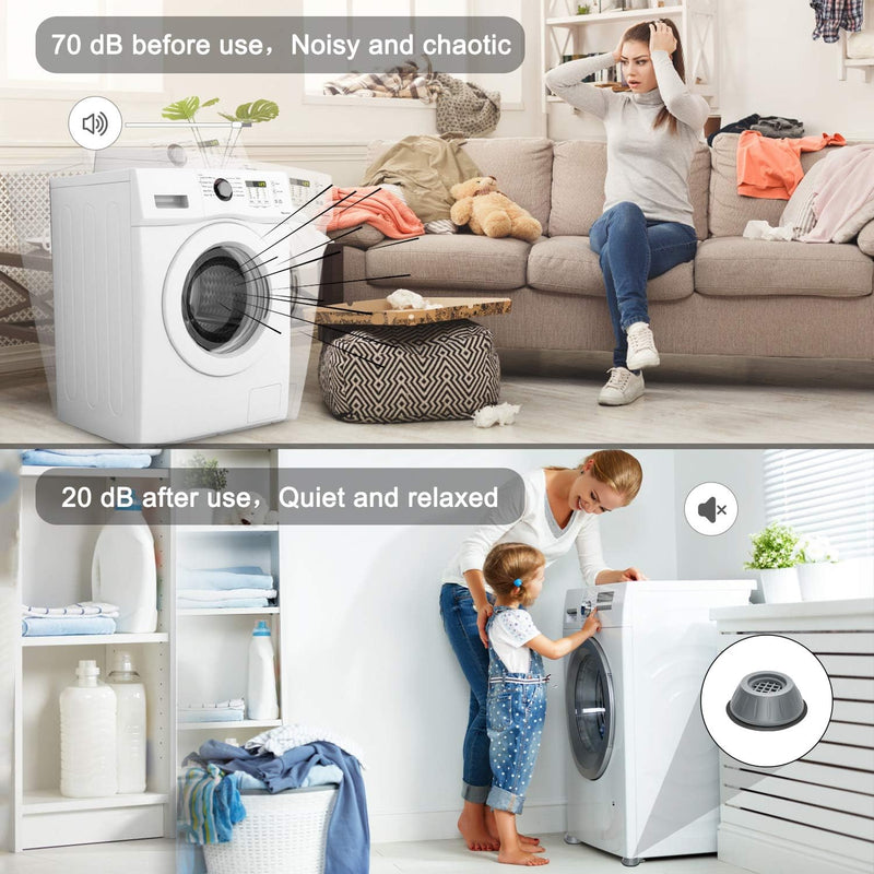 SAKIDOO 4PCS Shock and Noise Cancelling Washing Machine Support,Washer And Dryer Anti-Vibration Pads, Protects Laundry Room Floor,Washing Machine Foot Pads for All Washing Machine