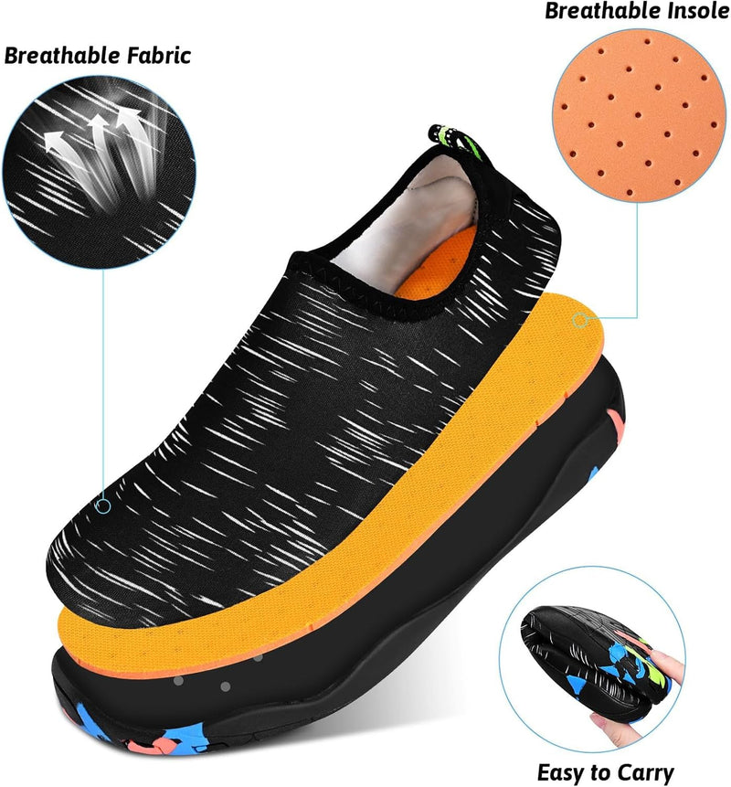 Water Shoes for Men Women, Swim Shoes Beach Pool Shoes Non-Slip Quick Dry Aqua Socks, Adult Barefoot Sports Shoes for Surf Water Yoga