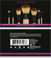 SHANY Bamboo Makeup Brush Set - Vegan Professional Makeup Brushes With Premium Synthetic Hair & Cotton Pouch for Easy Brush Storage - 7pc - Bamboo