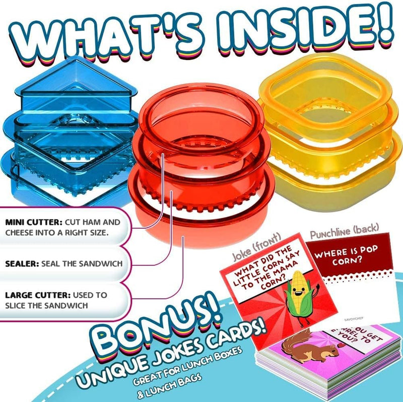 Sandwich Cutter and Sealer, Pack of 5 Uncrustables Sandwich Maker for Kids, Bread Sandwich Decruster Pancake Maker DIY Cookie Cutter for Boys and Girls Lunch Lunchbox and Bento Box