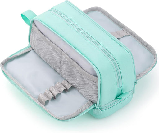 CICIMELON Large Capacity Pen Pencil Case with 4 Compartments, Multi-Slot Pencil Pouch Bag - Mint Green
