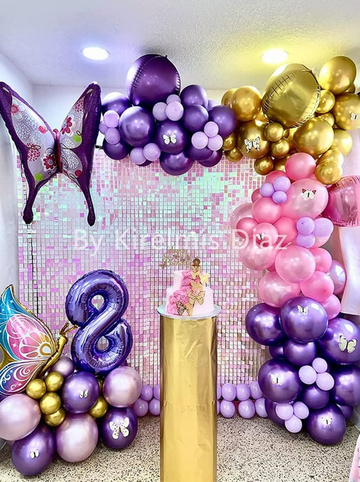 Kate Shimmer Wall Backdrop Iridescent Pink Square Sequin Wall Panel Backdrop Decor for Wedding, Anniversary, Birthday, Party, 12 Panels
