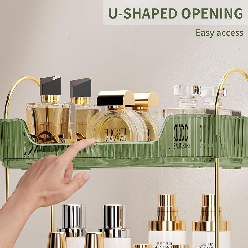 U-HOOME Bathroom Counter Organizer, Countertop Organizer and Storage,Bathroom Shelf Organizer,Cosmetics Skincare Shelf Organizer,Makeup Organizer Perfume for Dresser Vanity Tray, Spice Rack (Clean3)