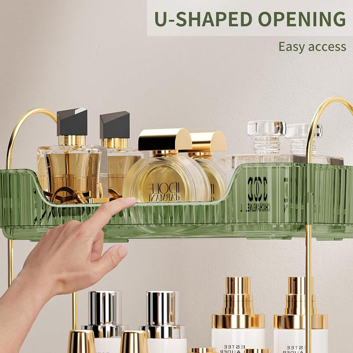 U-HOOME Bathroom Counter Organizer, Countertop Organizer and Storage,Bathroom Shelf Organizer,Cosmetics Skincare Shelf Organizer,Makeup Organizer Perfume for Dresser Vanity Tray, Spice Rack (Clean3)