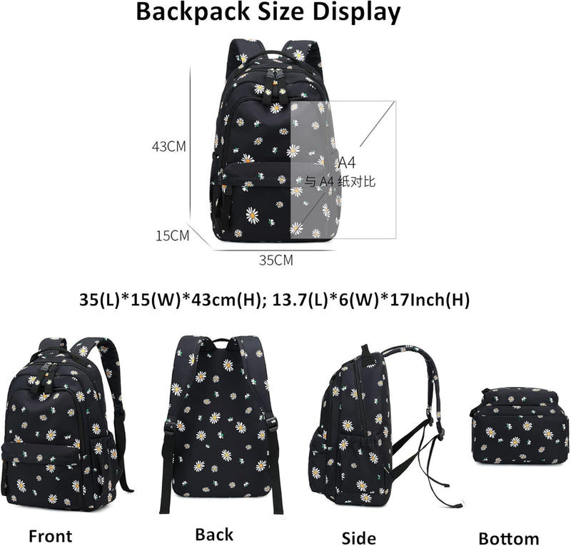 Mfikaryi Cute Cat Casual Daypack Teens Elementary School Backpack Students Bookbag for Girls Boysâ€¦