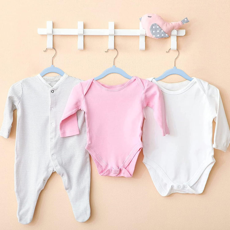 Red Dot Gift® 15-Pack Baby Velvet Hangers 11Inch - Nursery Clothes Hangers Non Slip Toddler Hangers, 360 Chrome Swivel Hook (Pink)