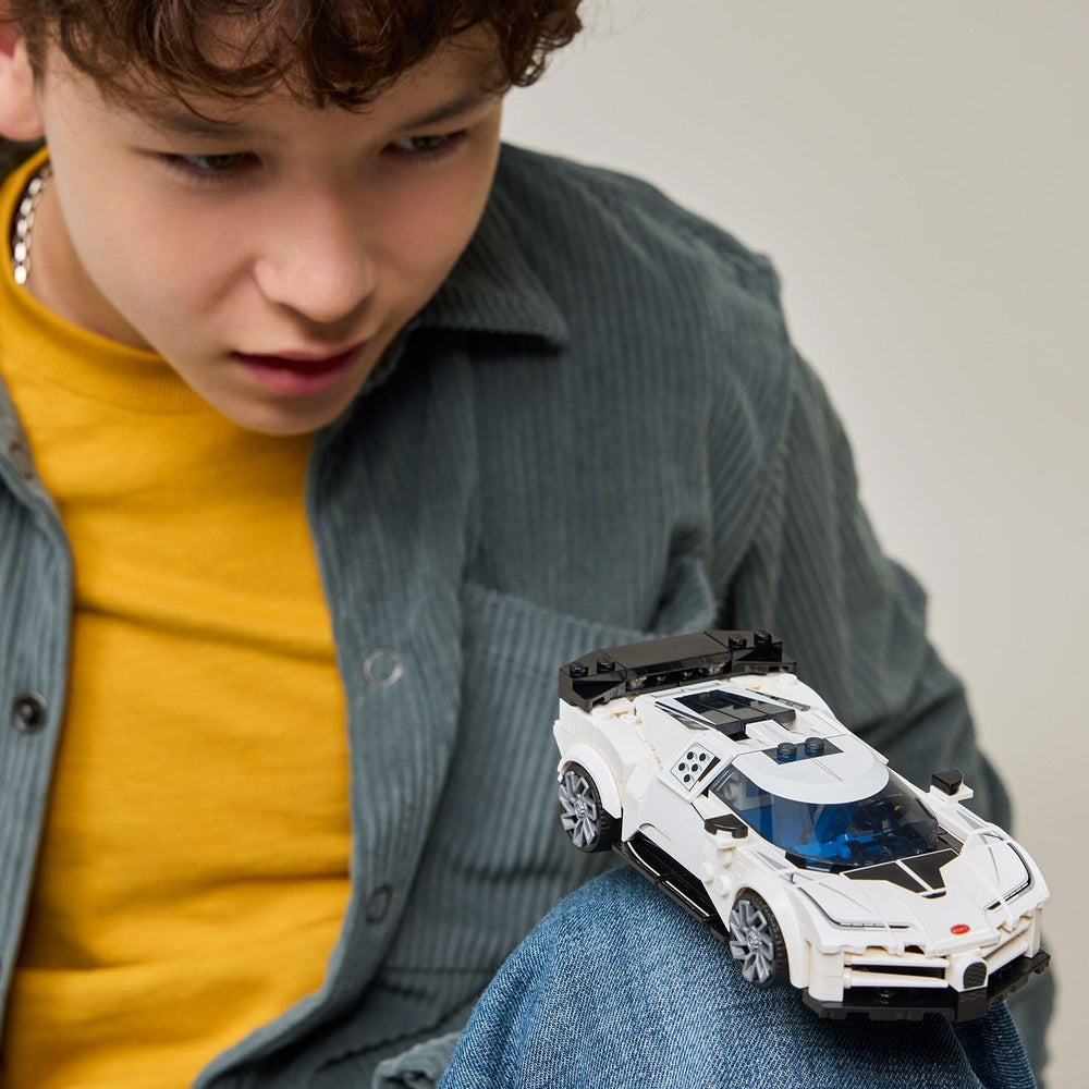 Speed Champions Bugatti Centodieci Hyper Sports Car Toy - Car Model Kit with a Driver Minifigure - Birthday Gift for 9+ Year Old Boys - 77240