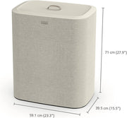 Joseph Joseph Trio Laundry Basket, Grey, 3 Compartments, 90L, Removable Tote Bags - Trio Screen 90 litros