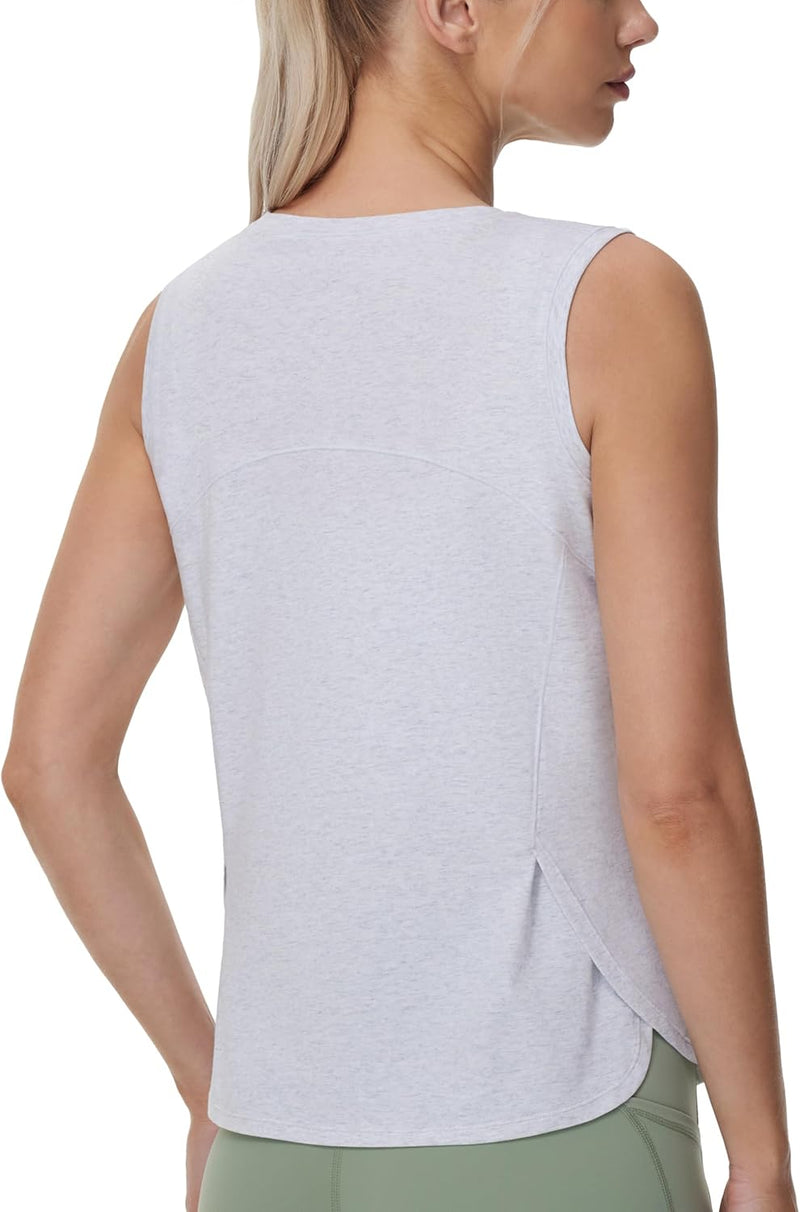 THE GYM PEOPLE Women's Workout Tank Tops Loose Fit Sleeveless Breathable Yoga Shirts with Side Slits