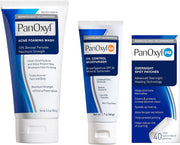10% Benzoyl peroxide Acne Foaming Wash, Oil Control Moisturizer & Patches Bundle