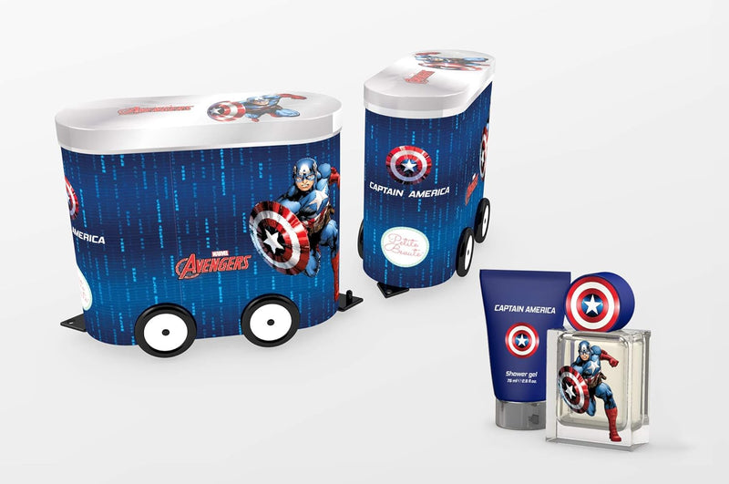 Marvel Captain America Train Wagon Giftset For Kids, Eau De Toilette, 50 ml + Shower Gel, 75 ml
