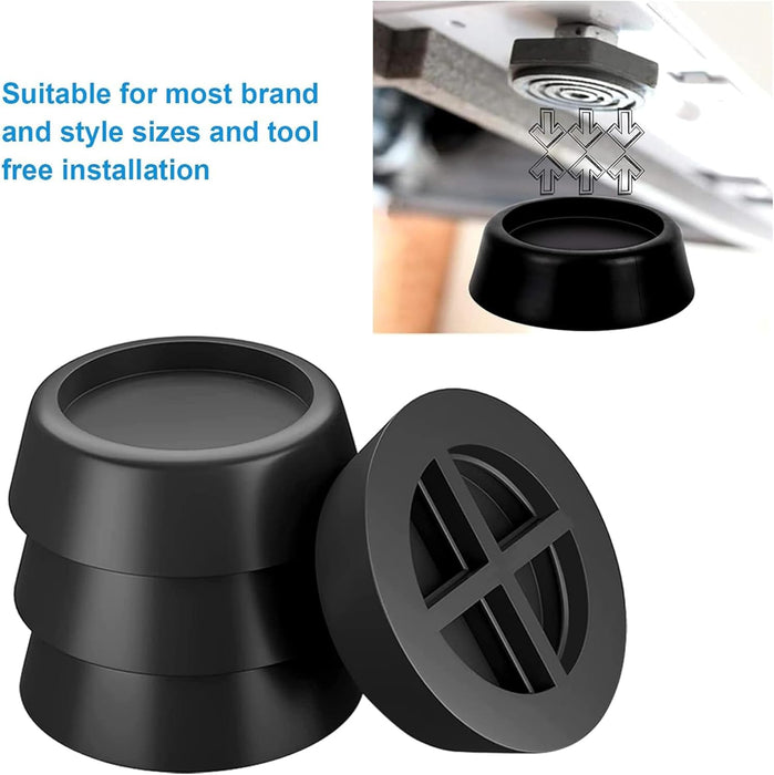 NALACAL Washing Machine Vibration Pads, Anti Vibration Pads for Washing Machine, Washing Machine Feet, Universal Rubber Shock Absorber Mat for Dryer, Prevent Noise and Slips, 4PCS