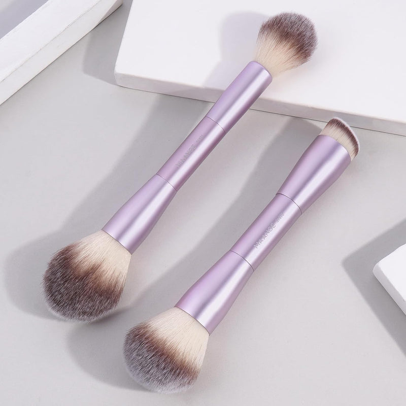 MAANGE Foundation Makeup Brush, Double Ended Makeup Brushes, Applying Liquid or Powder, Blush, Cream, Primer, for Contouring Blending Foundation Blush Brush(Gold, 2PCS)