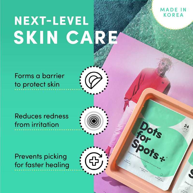 Dots for Spots Acne Patches - Pack Translucent Hydrocolloid Pimple Patch Spot Treatment Stickers for Face and Body - Fast-Acting, Vegan & Cruelty Free Skin Care, 60 Count (Pack of 1)