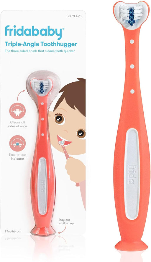 Toothhugger Kids Toothbrush: U-Shaped Toothbrush with Triple-Angle Bristles, Easy-Grip Handle, Soft Toothbrush Bristles, for Toddlers and Kids 2+ Years Old, Blue - Pink